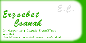 erzsebet csanak business card